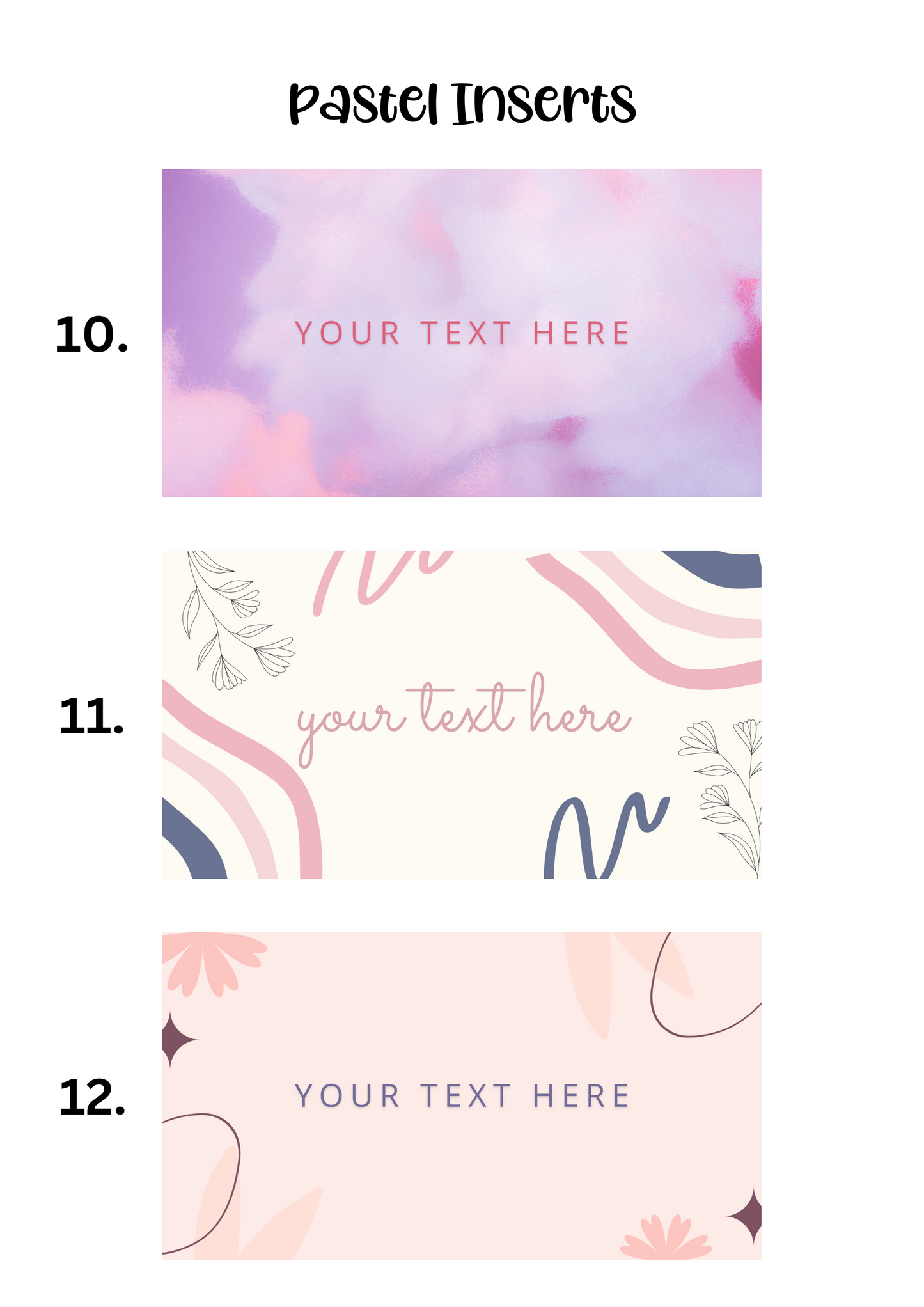A6 Insert for Binder/ Front Page for Budget Wallets/ Pastel Collection