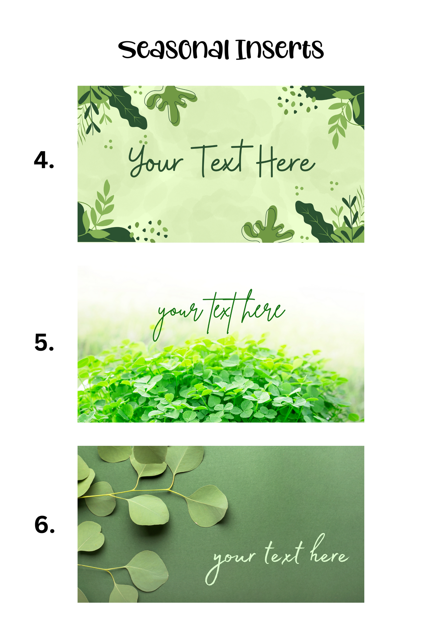 A6 Insert for Binder/ Front Page for Budget Wallets/ Seasonal Collection