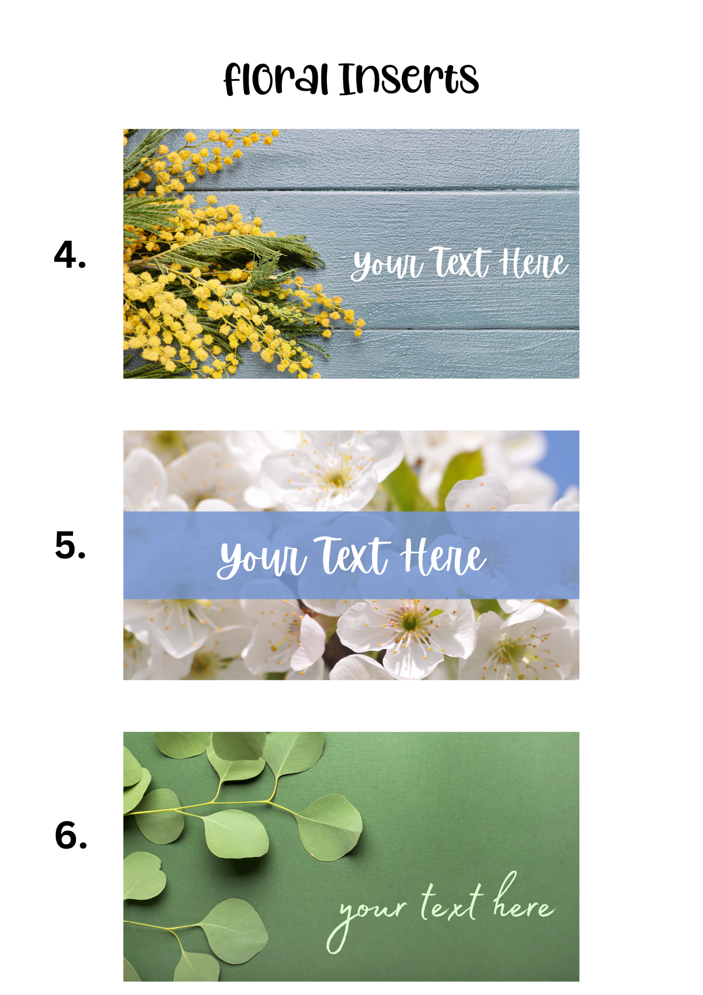 A6 Insert for Binder/ Front Page for Budget Wallets/ Floral Collection