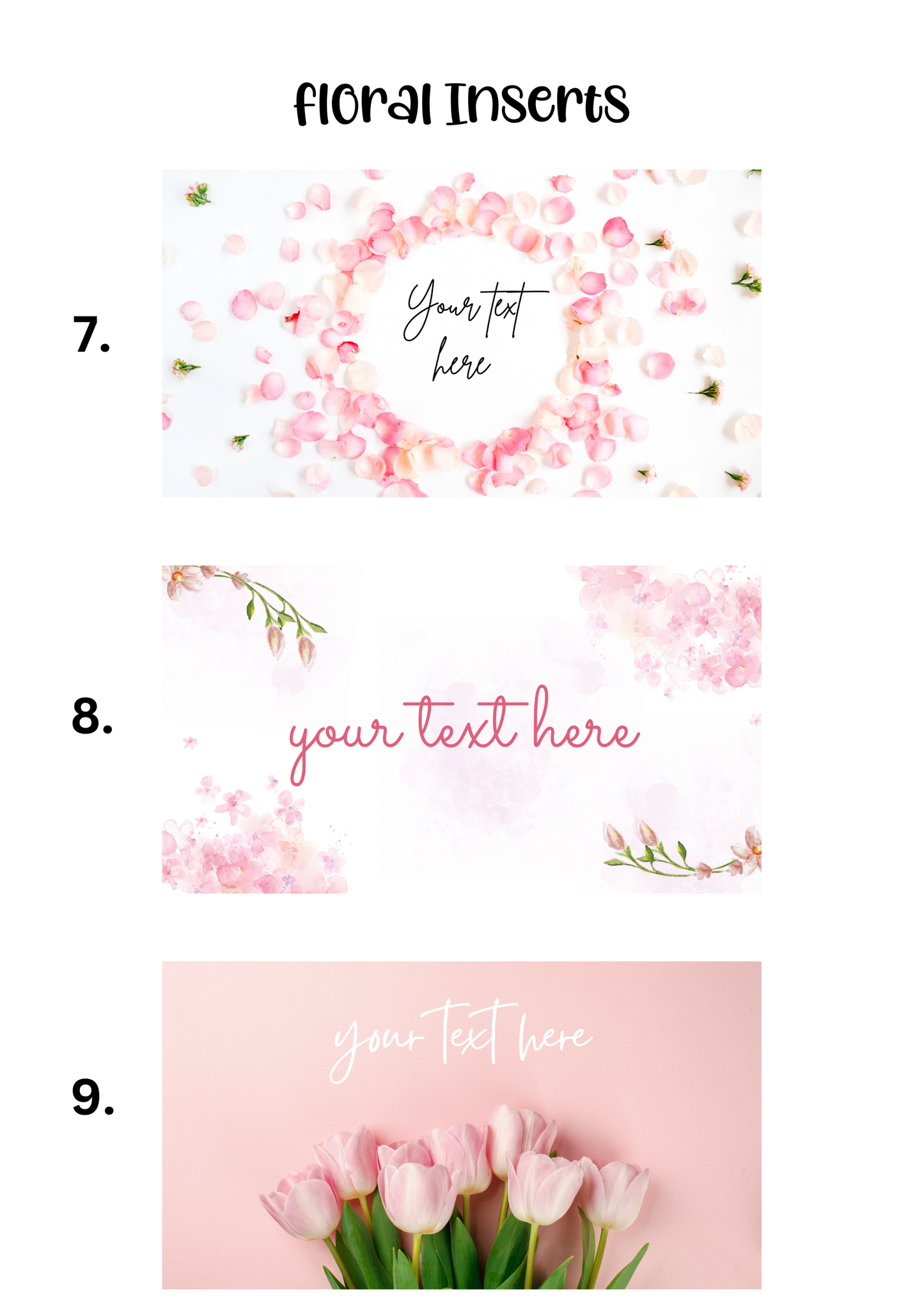 A6 Insert for Binder/ Front Page for Budget Wallets/ Floral Collection