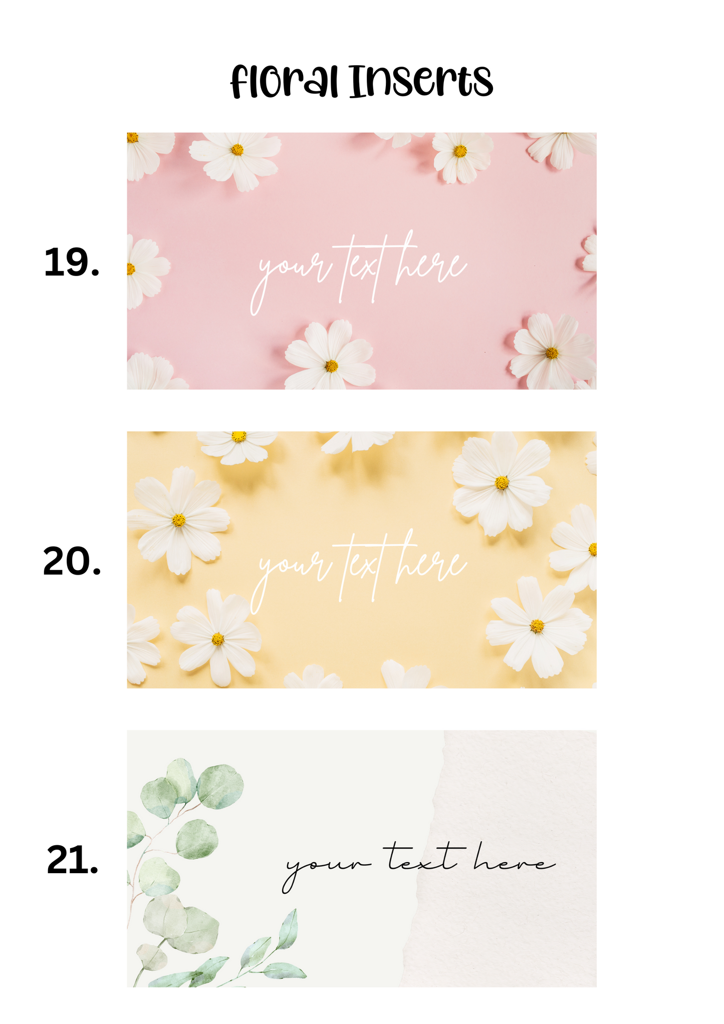 A6 Insert for Binder/ Front Page for Budget Wallets/ Floral Collection