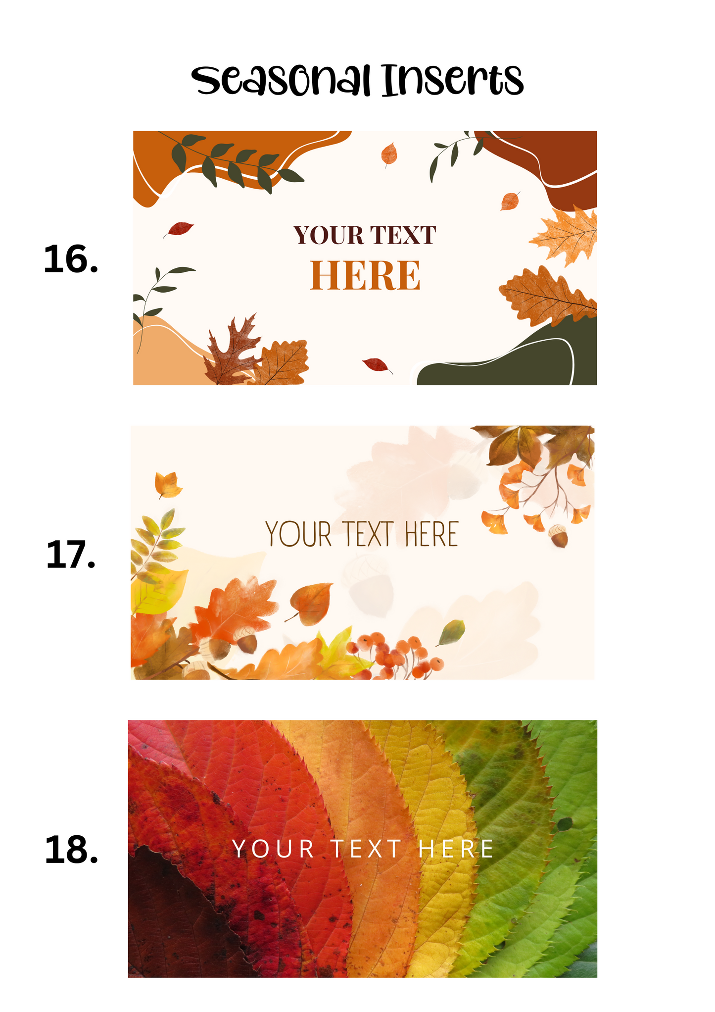 A6 Insert for Binder/ Front Page for Budget Wallets/ Seasonal Collection