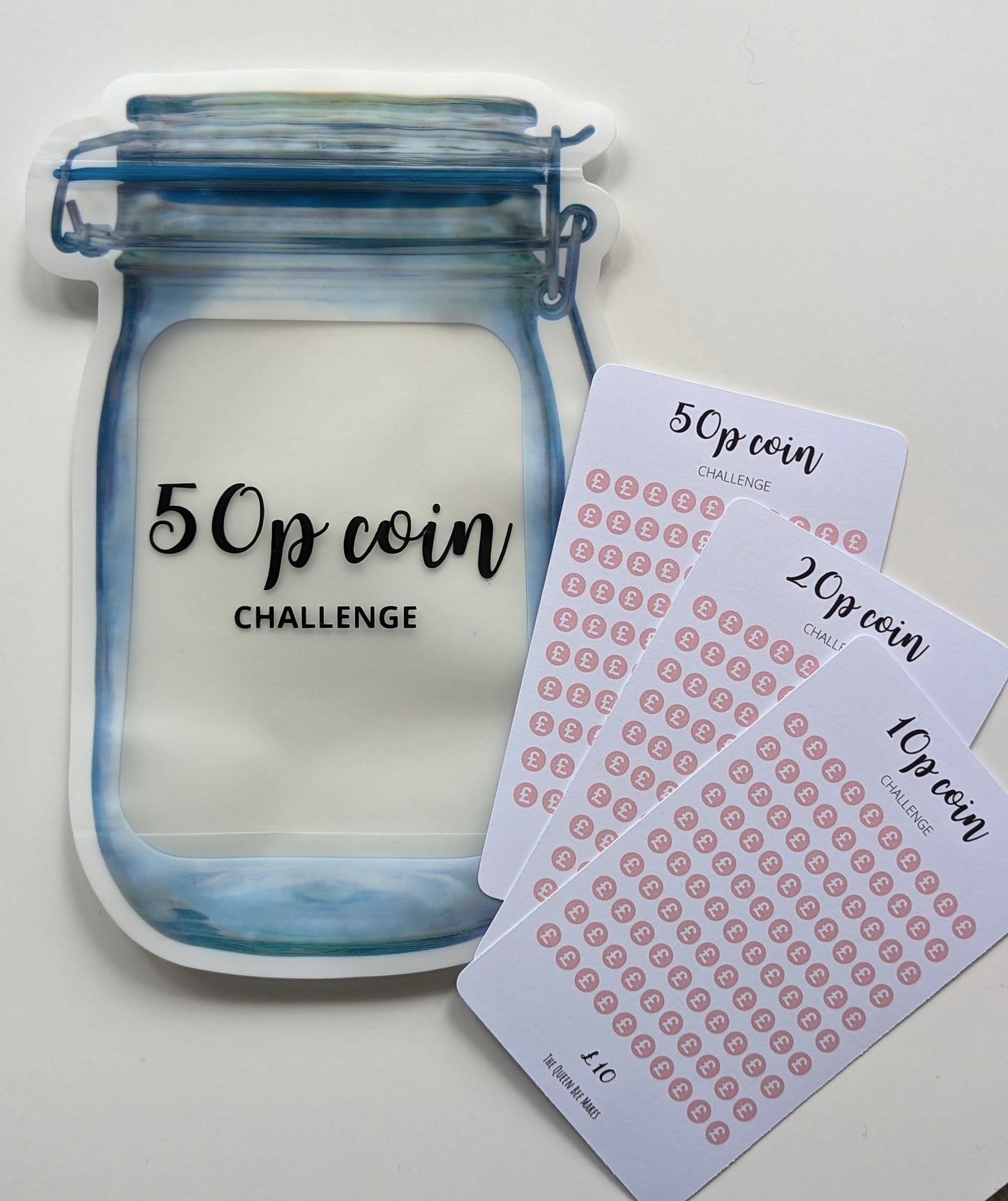 Coin Saving Jars / 10p, 20p, 50p Saving Challenge