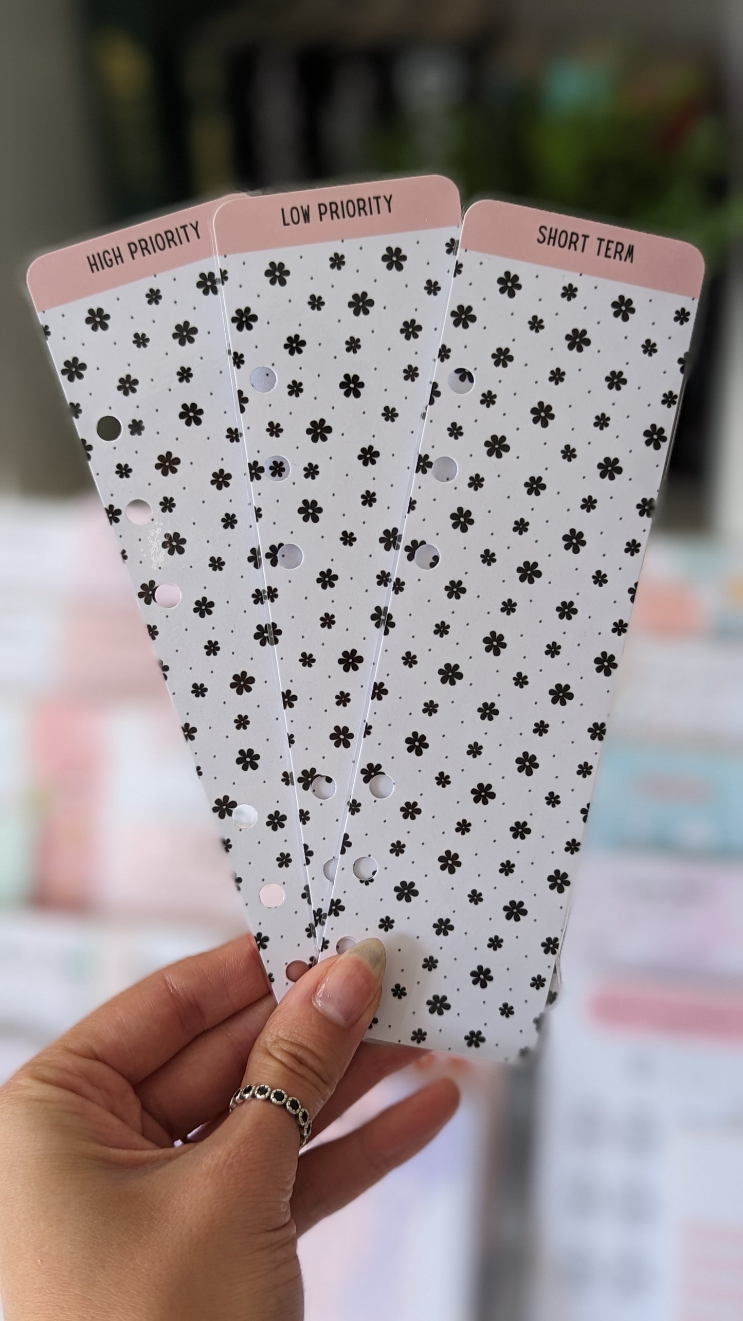 Budget Binder Tabs / Pink Daisy, Sunflower & Polka Dots