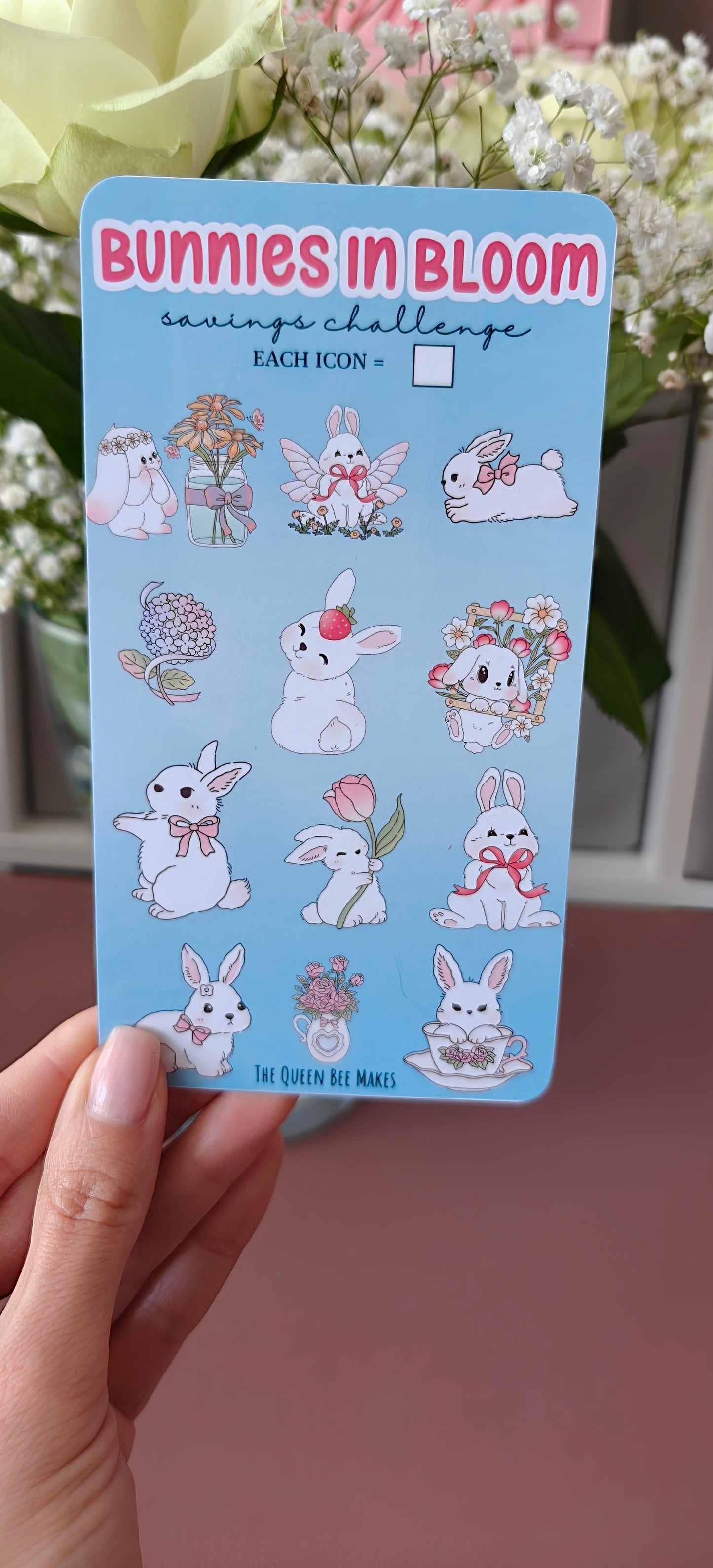 Bunnies in Bloom Savings Tracker – Cute Bunny Design