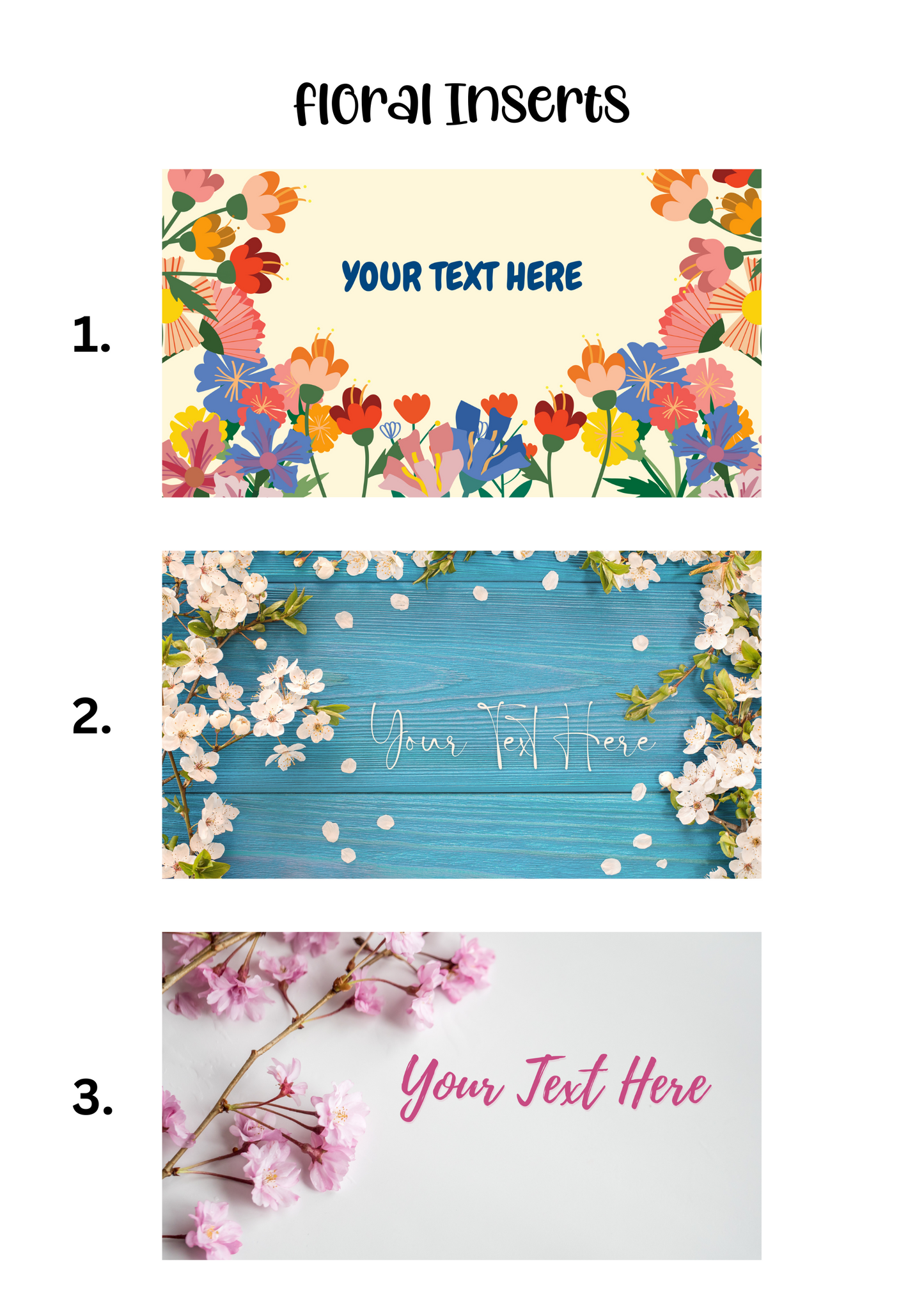 A6 Insert for Binder/ Front Page for Budget Wallets/ Floral Collection