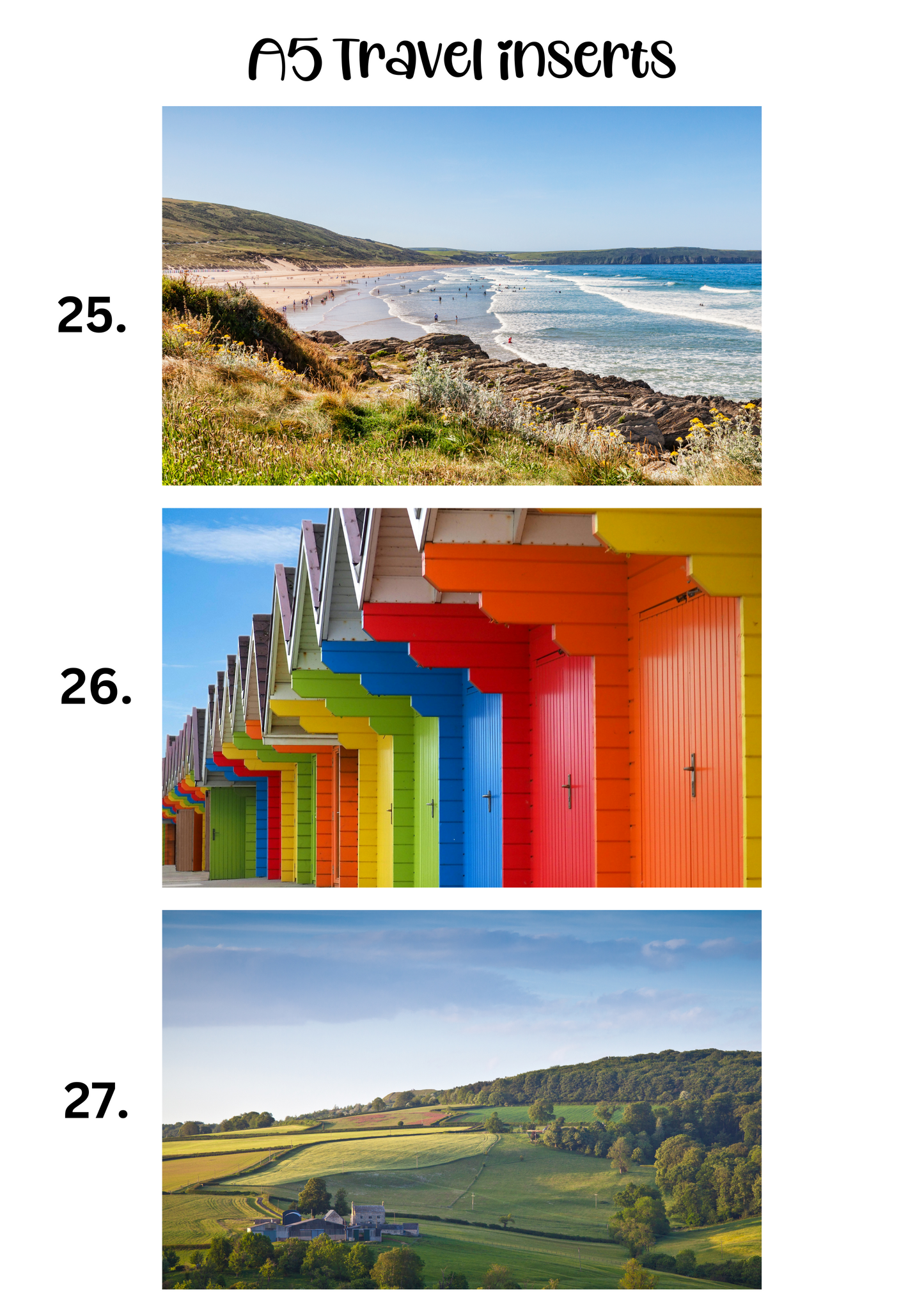 A5 Insert for Binder/ Front Page for Budget Wallets/ Travel Collection