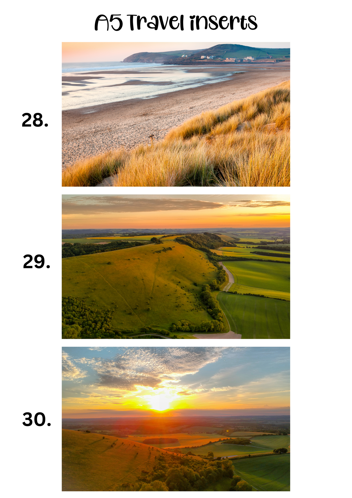 A5 Insert for Binder/ Front Page for Budget Wallets/ Travel Collection