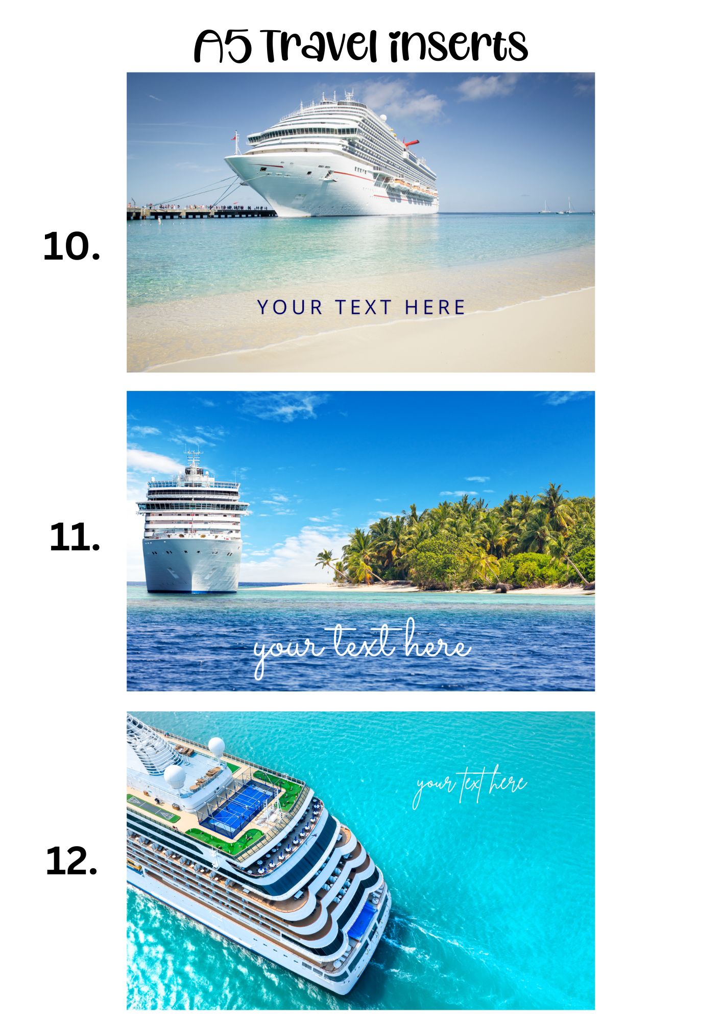 A5 Insert for Binder/ Front Page for Budget Wallets/ Travel Collection