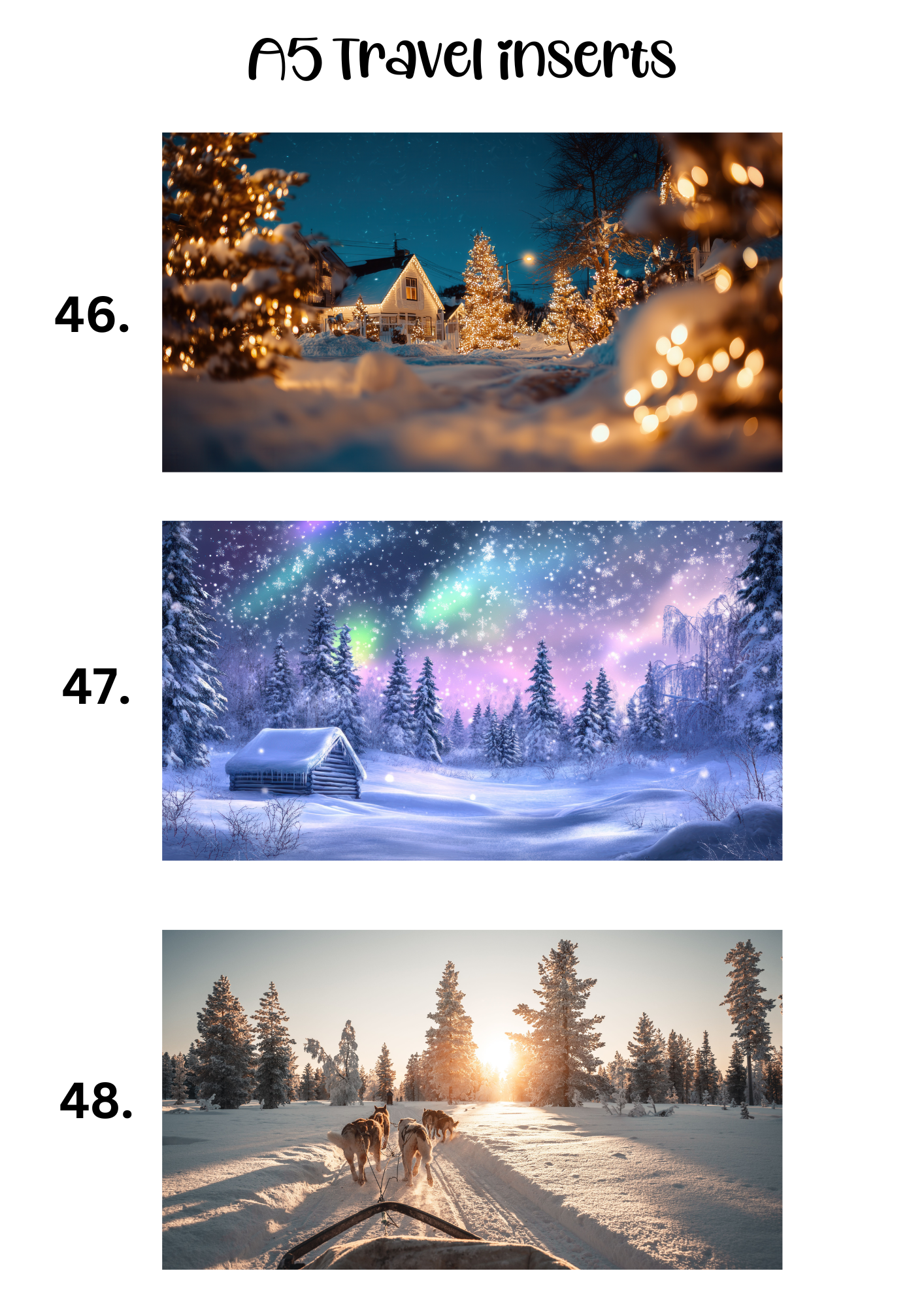 A5 Insert for Binder/ Front Page for Budget Wallets/ Travel Collection