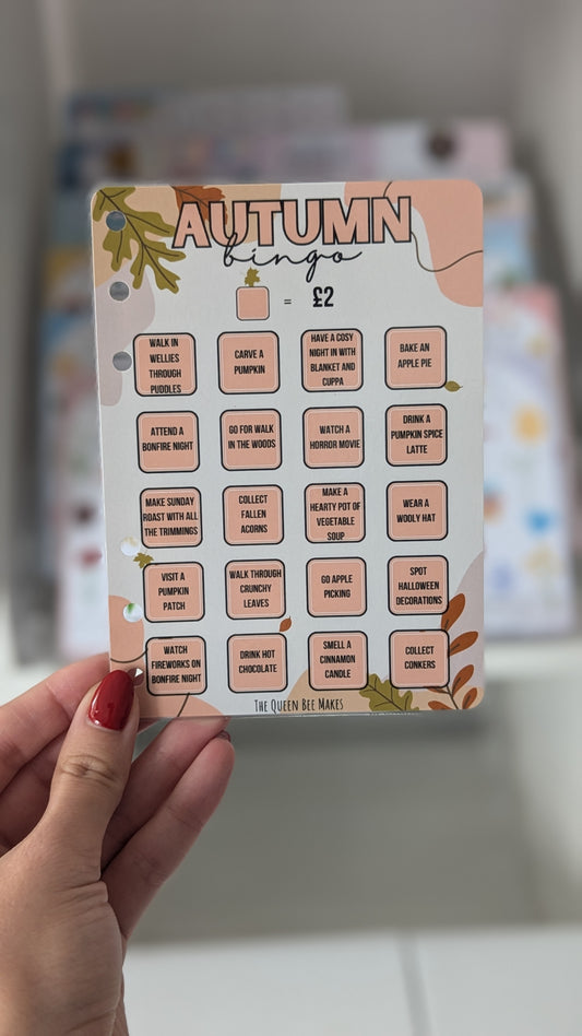 Autumn Bingo Savings Challenge