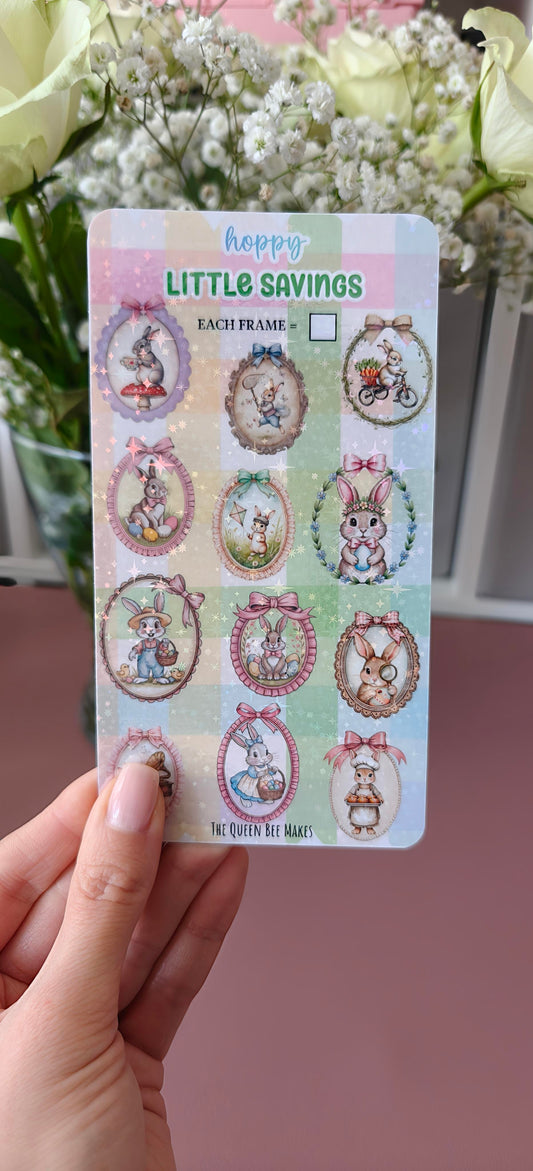 Cute Savings Tracker Set for Adults & Kids – Bunny, Fairy & Magical Jar Designs, Sparkly Laminate, Budget & Goal Planner