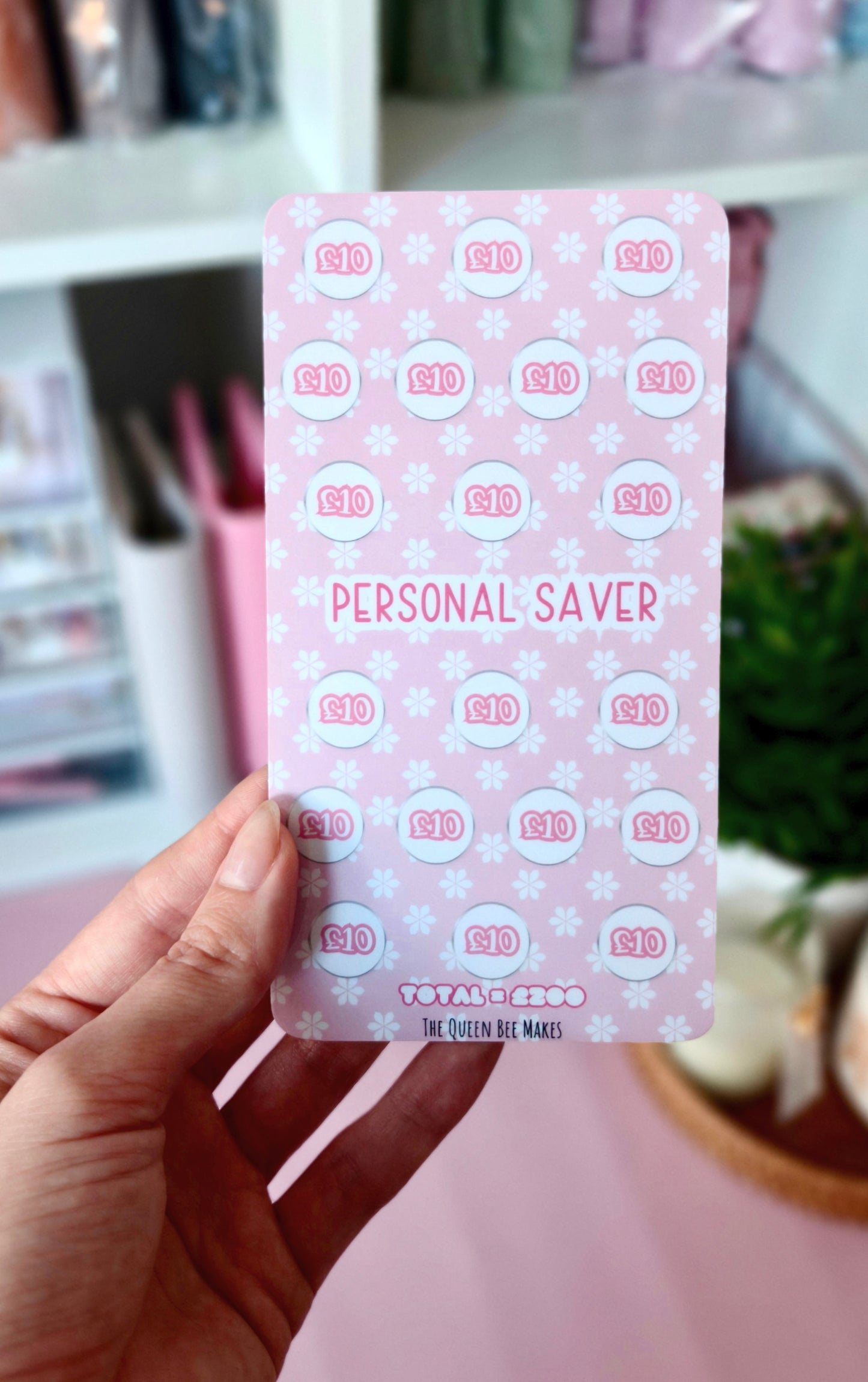 £200 Personal Savings Challenge Tracker | Pink Bows or Floral Cash Stuffing Tracker