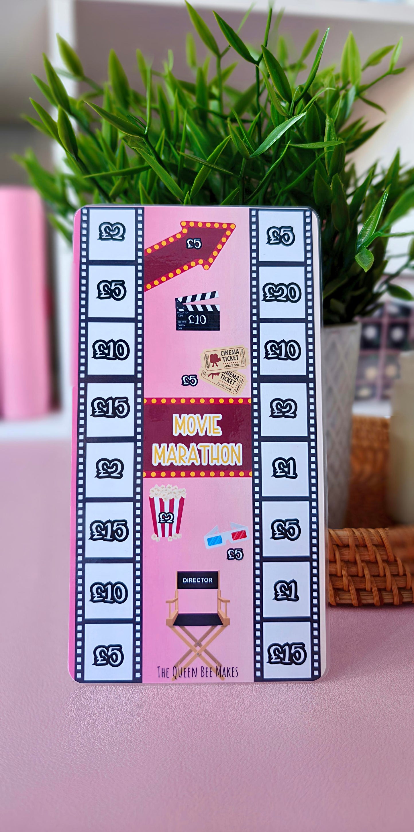 Movie Marathon Savings Challenge | Tracker & Matching Dashboard | Cinema Theme Budget Insert