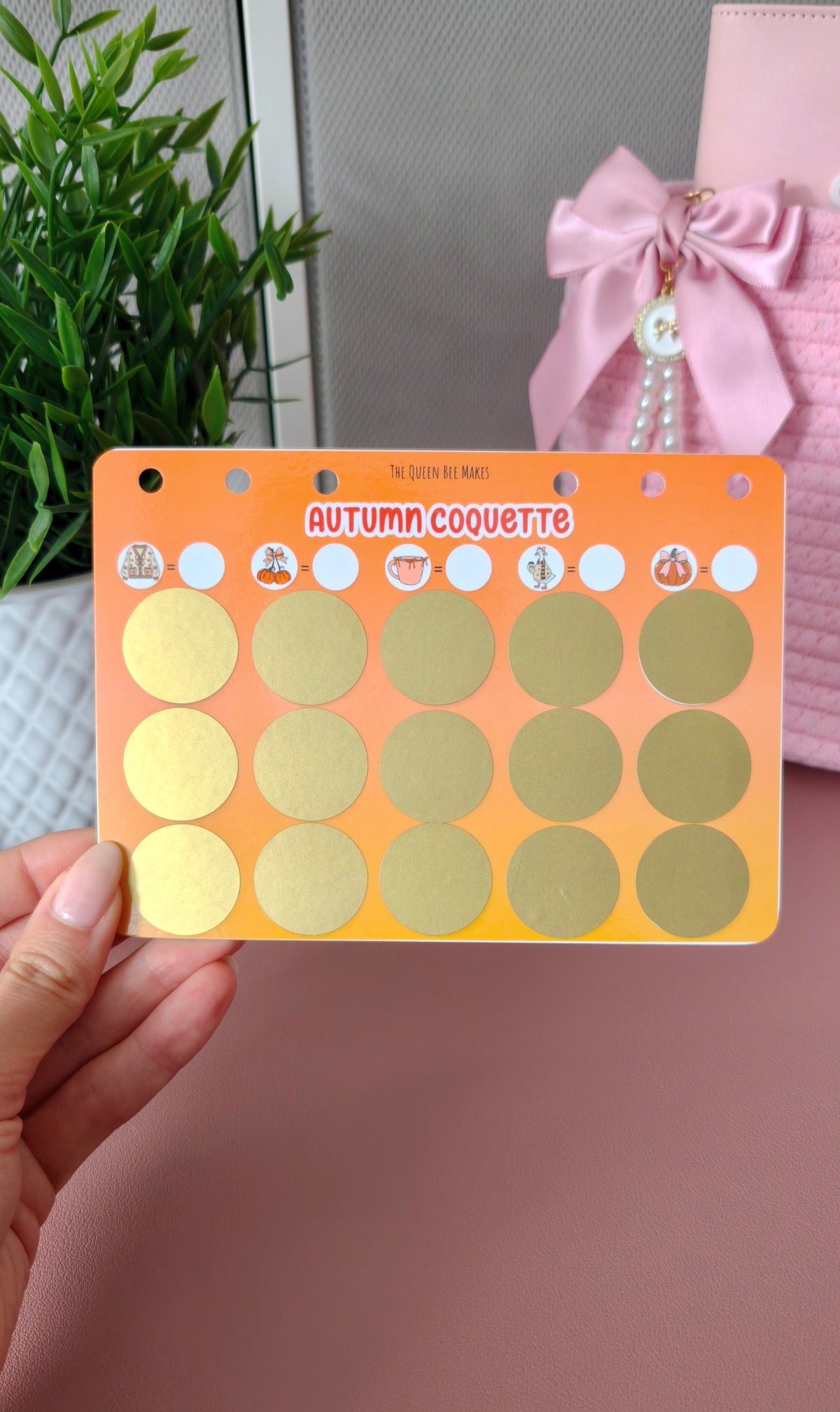 Autumn Coquette & Spooky Stamp Scratch Off Savings Challenges | A6 Laminated Cash Stuffing Tracker