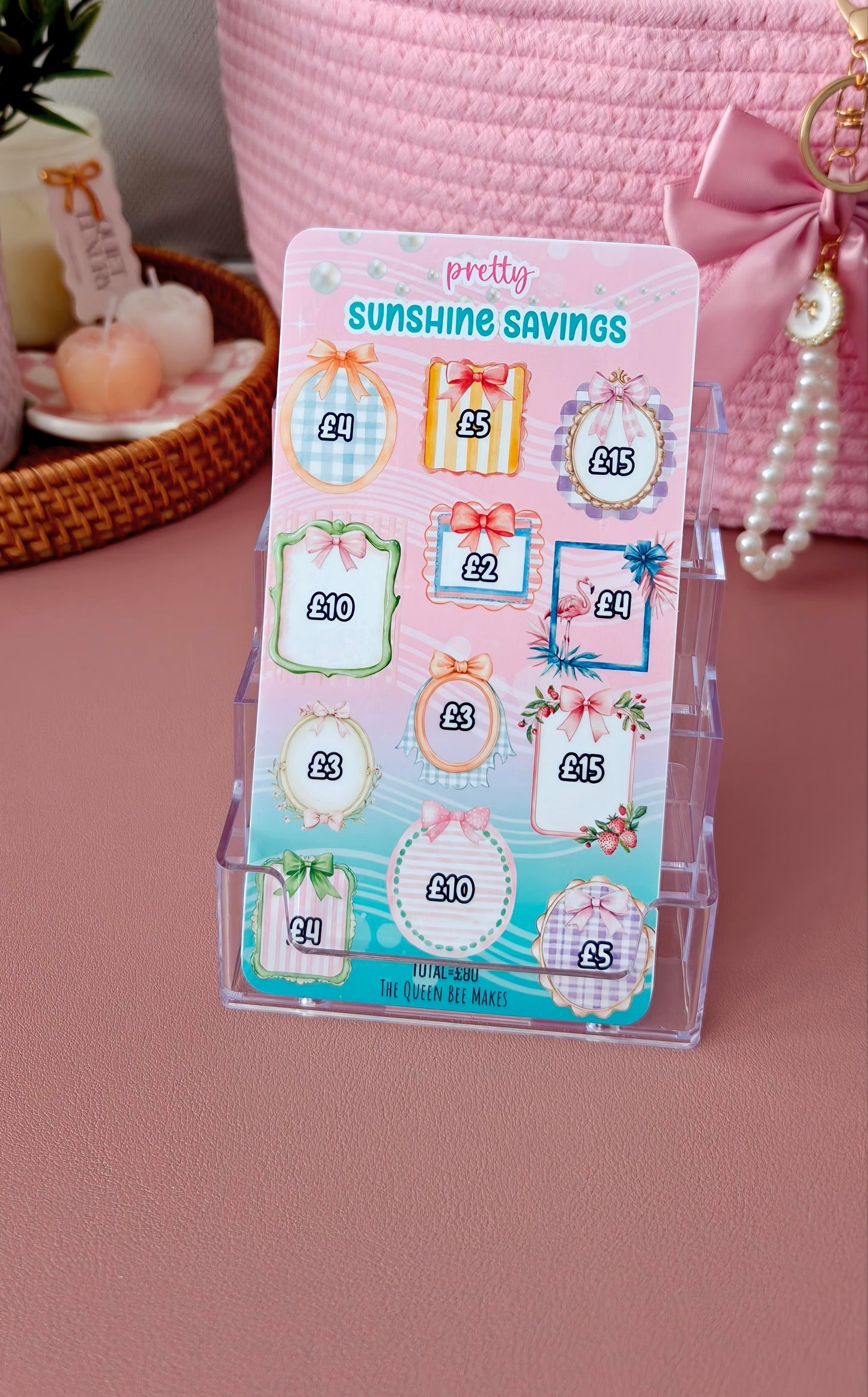The Coquette Summer Set | A6 Cash Stuffing Binder Tracker | Pastel Bow Budget Tracker